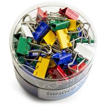 Mini Binder Clips Officemate, cores variadas, 60 clipes/banheira