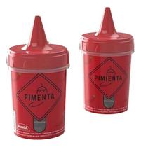 Mini Bisnaga Decorada Porta Tempero 140ml Decorada Pimenta