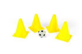 Mini Bola De Futebol Com Cones Amarelo