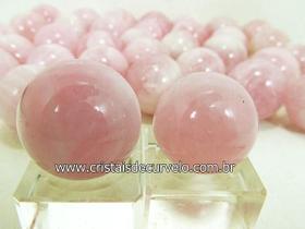 Mini Bola de Quartzo Rosa - Esfera Pequena em Pedra Natural - Kit com 2 Unidades