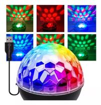 Mini Bola Globo Super Iluminação LED RGB Jogo De Luz Colorido Festas, Discoteca e DJ USB LEY2147