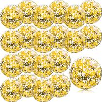 Mini bolas de praia Zhanmai, 20 peças, 8 polegadas, com glitter transparente, douradas Mini bolas de praia Zhanmai, 20 peças, 8 polegadas, com glitter transparente, douradas