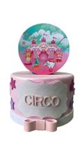 Mini bolo fake circo rosa