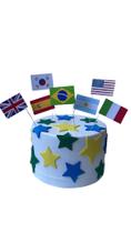 Mini bolo fake copa do mundo países