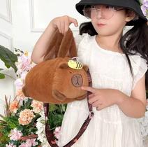 Mini Bolsa Bag Capivara Infantil Pelúcia Porta Maquiagem Objetos Pequenos Fofo Kawaii Para Passeio Com Alça Divertido Presente