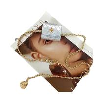 Mini Bolsa Crossbody Feminina Com Grade De Diamante Pequena Bolsa Quadrada Com Corrente De Cintura