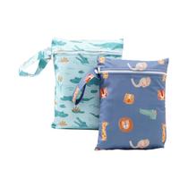 Mini Bolsa De Fraldas Impermeável Reutilizável Lavável Elinfant 2PCS 18x25cm Bolsa Úmida E Seca