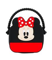 Mini Bolsa De Mão Minnie Silicone 13x13cm Disney