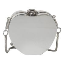 Mini Bolsa De Ombro De Metal Bolsas Feminina Pequena YB-001 Cor:Maça Prata