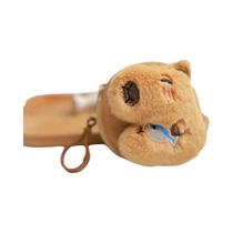 Mini Bolsa de Pelúcia Kawaii Capivara - Porta Moedas Redondo com Pingente