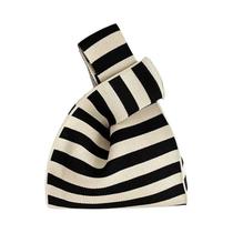 Mini Bolsa De Pulso Feminina Estilo Coreano Bolsas De Malha Feitas À Mão Casual Tote Coreano Bolsa