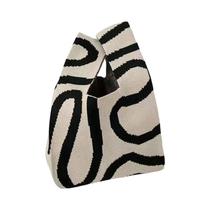 Mini Bolsa De Pulso Feminina Estilo Coreano Bolsas De Malha Feitas À Mão Casual Tote Coreano Bolsa