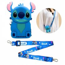 Mini Bolsa de Silicone Stitch Tiracolo Com Alça de Ombro