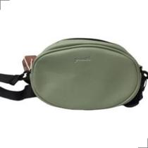 Mini Bolsa Feminina Oval Shoulder Bag Pochete Viagem Passeio Sintético 2 Bolsos Alça Transversal