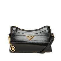 Mini Bolsa Feminina Rafitthy Baguete Ranhuras Preto Mini Bolsa Feminina Rafitthy Baguete Ranhuras Preto