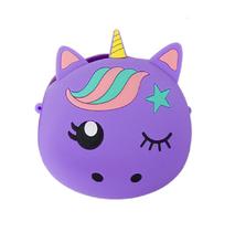 Mini Bolsa Infantil Silicone Com Desenhos De Unicórmio