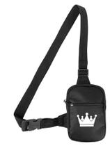 Mini Bolsa Lateral Shoulder Bag Masculina Pega Visão Estampa Coroa Mini Bolsa Lateral Shoulder Bag Masculina Pega Visão Estampa Coroa