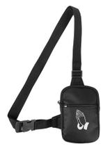 Mini Bolsa Lateral Shoulder Bag Masculina Pega Visão Estampa Reze Mini Bolsa Lateral Shoulder Bag Masculina Pega Visão Estampa Reze