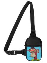 Mini Bolsa Lateral Shoulder Bag Masculina Pega Visão Macaco Azul Mini Bolsa Lateral Shoulder Bag Masculina Pega Visão Macaco Azul