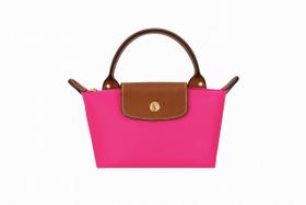 Mini Bolsa Lona Alta Qualidade Detalhes Em Couro Legítimo Estilo Longchamp