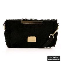 Mini bolsa Rafitthy toda em pelos sintético com alça transversal tiracolo Mini bolsa Rafitthy toda em pelos sintético com alça transversal tiracolo