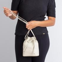 Mini bolsa saco de couro liso Nathy