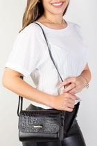 Mini bolsa transversal de couro croco Josi Mini bolsa transversal de couro croco Josi
