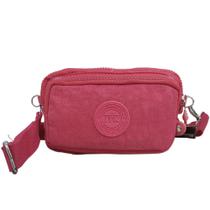 Mini Bolsa Transversal Feminina Ajustável 3 Compartimentos