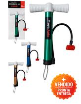 Mini Bomba de Ar Manual 30cm em Alumínio Enche Bicicletas Motos e Bolas
