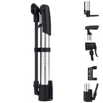 Mini Bomba de Ar Manual Compacta com Mangueira Flexível Multiuso Para Bike, Moto e Bola