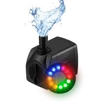 Mini Bomba Submersa para Aquário e Paisagismo com LED - 16W, 800L/H