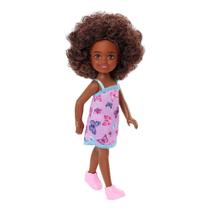 Mini Boneca Barbie Chelsea Vestido Roxo 14 cm Mattel - HGT03