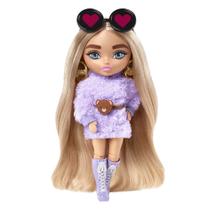 Mini boneca Barbie Extra 4 14 cm com suporte e acessórios