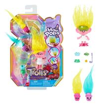 Mini Boneca com Acessórios - Viva - Hair Pops - Trolls 3 - Juntos Novamente - 7 cm - Mattel