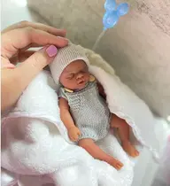 Mini boneca de silicone para bebês MYREBABY Reborn de 7 polegadas, corpo inteiro Mini boneca de silicone para bebês MYREBABY Reborn de 7 polegadas, corpo inteiro