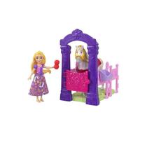 Mini Boneca Disney Princesas Rapunzel com Estábulo e Cavalo JHH06 Mini Boneca Disney Princesas Rapunzel com Estábulo e Cavalo JHH06
