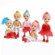 Mini boneca Figure Toy, 10 cm, 5 unidades/lote, decoração de bolo