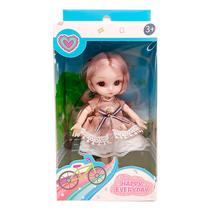 Mini Boneca Gina Happy Everyday com Vestido Fashion Rosê 15cm T048 - BBR Toys Mini Boneca Gina Happy Everyday com Vestido Fashion Rosê 15cm T048 - BBR Toys