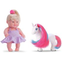 Mini Boneca Little Bee Unicórnio Vinil Macio 14cm - Bee Toys