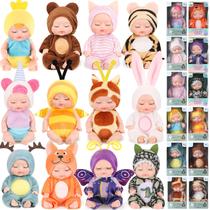 Mini Boneca Reborn Hanaive de 4 Polegadas com Conjunto de Roupas Mini Boneca Reborn Hanaive de 4 Polegadas com Conjunto de Roupas