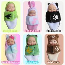 Mini Bonecas Reborn- Kit Com 6 Reborn Sleep Baby 12cm