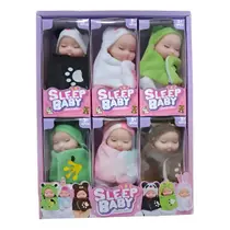 Mini Bonecas Reborn- Kit Com 6 Reborn Sleep Baby 12Cm