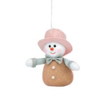 Mini Boneco de Neve Azul e Rosa - 01 unidade Cromus Natal -