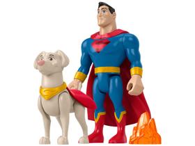 Mini Boneco League Of Super Pets - Superman & Krypto com Acessório Fisher-Price