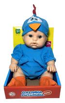 Mini Boneco Menino Bebê Bebezinho Com Roupa Fantasia Personagem Infantil Galinha Pintadinha Azul Corpo Detalhado Em Vinil Estilo Reborn Roma