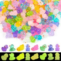 Mini bonecos de pato de resina, 208 peças que brilham no escuro para artesanato de bricolage