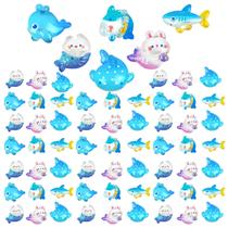 Mini bonecos de resina Sea Mermaid Shark Whale 120 unidades para bricolage Mini bonecos de resina Sea Mermaid Shark Whale 120 unidades para bricolage