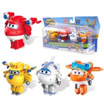 Mini Bonecos Super Wings Transform-a-Bots - Pacote com 4