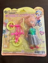 Mini Bonequinha LOVE e Mini Bicicleta Rosa de Brinquedo