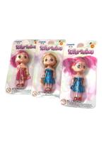 Mini Bonequinhas Fofurinhas cabelos coloridos-Coleção 3un Mini Bonequinhas Fofurinhas cabelos coloridos-Coleção 3un